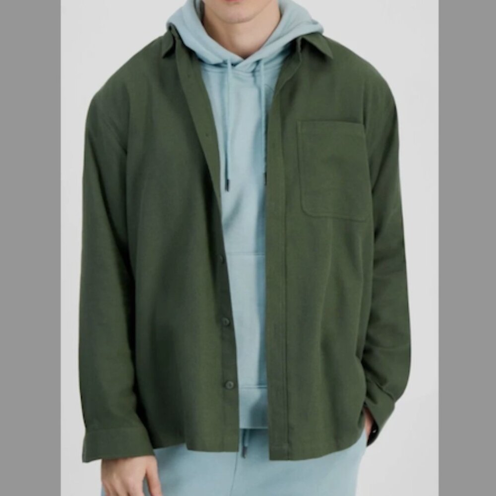 Mode of One Men's Relaxed-Fit Flannel Wovens Shirt Wild Ivy Size XL